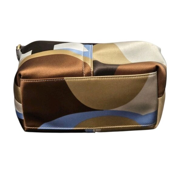 Vntg Coach Satin Multicolored Soho Mini Bag Scarf Print Hobo Leather Trim Strap - Picture 3 of 10